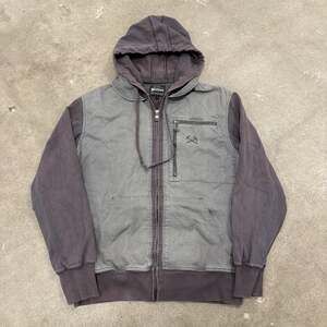 3sixteen Ripstop Hybrid Full Zip Hoodie Sweatshirt Grunge Grey Men XL